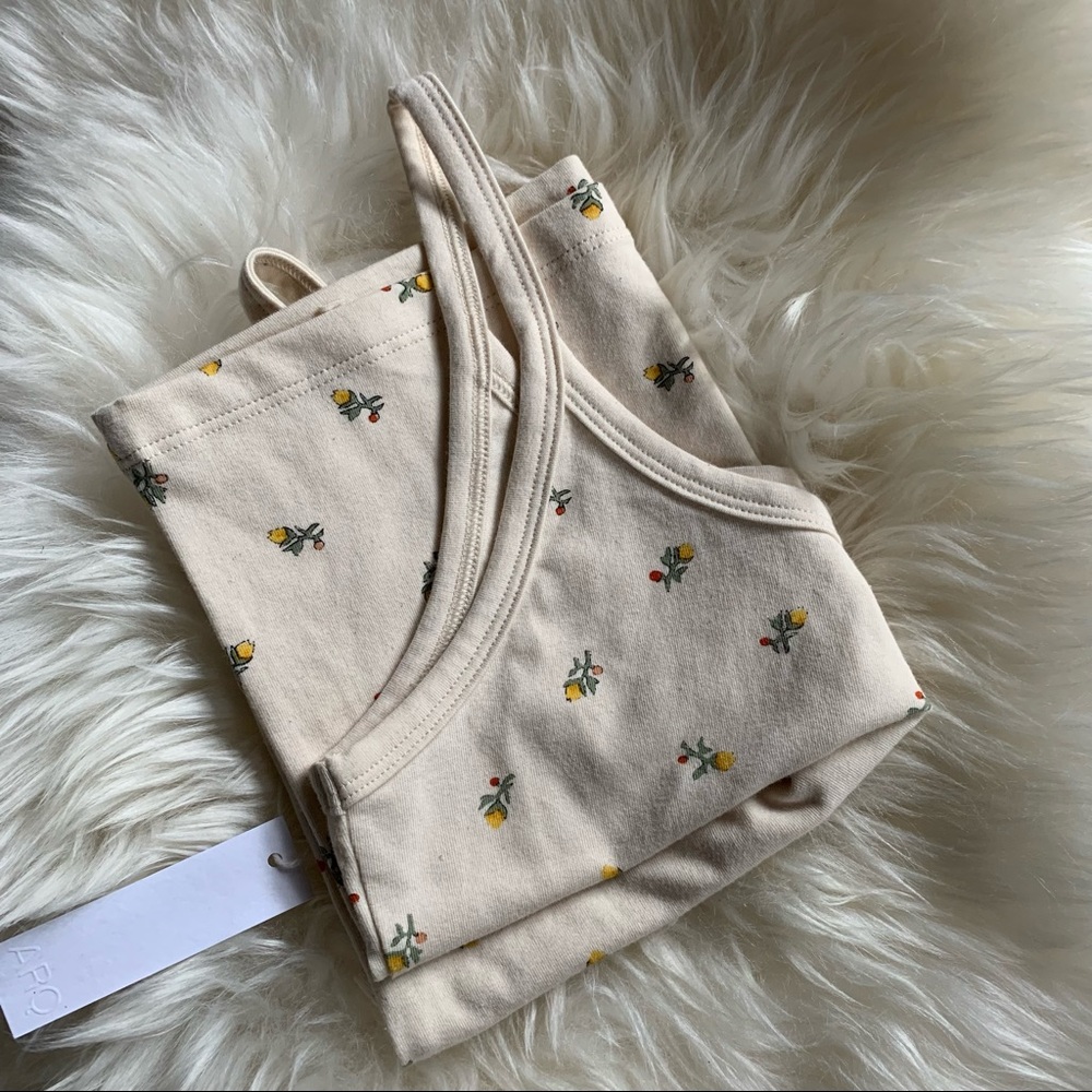 NWT ARQ | Crop Tank in Yellow Calico - Medium - Picture 3 of 8